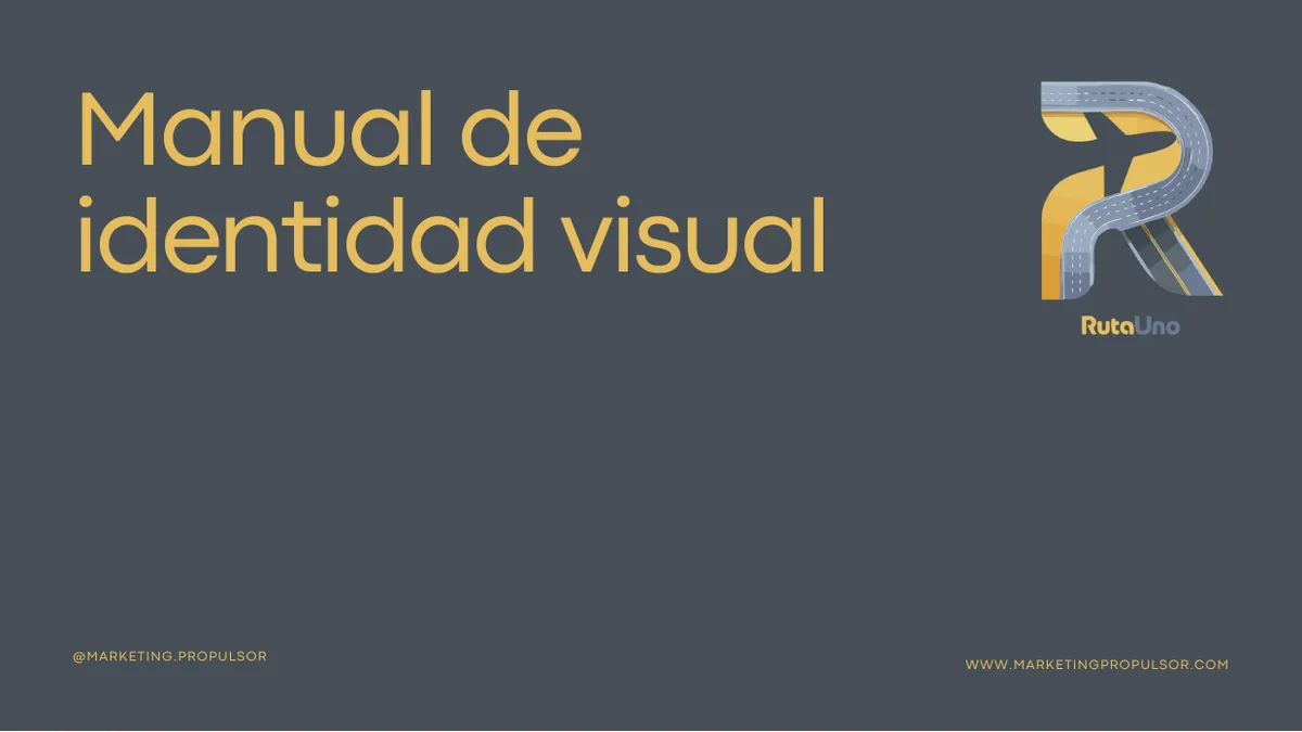 Portada del manual de identidad visual de Ruta Uno