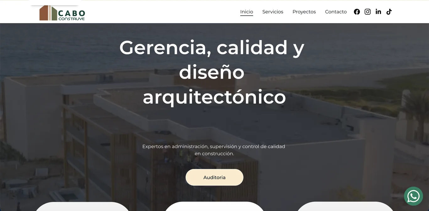 Captura del sitio Cabo Construye