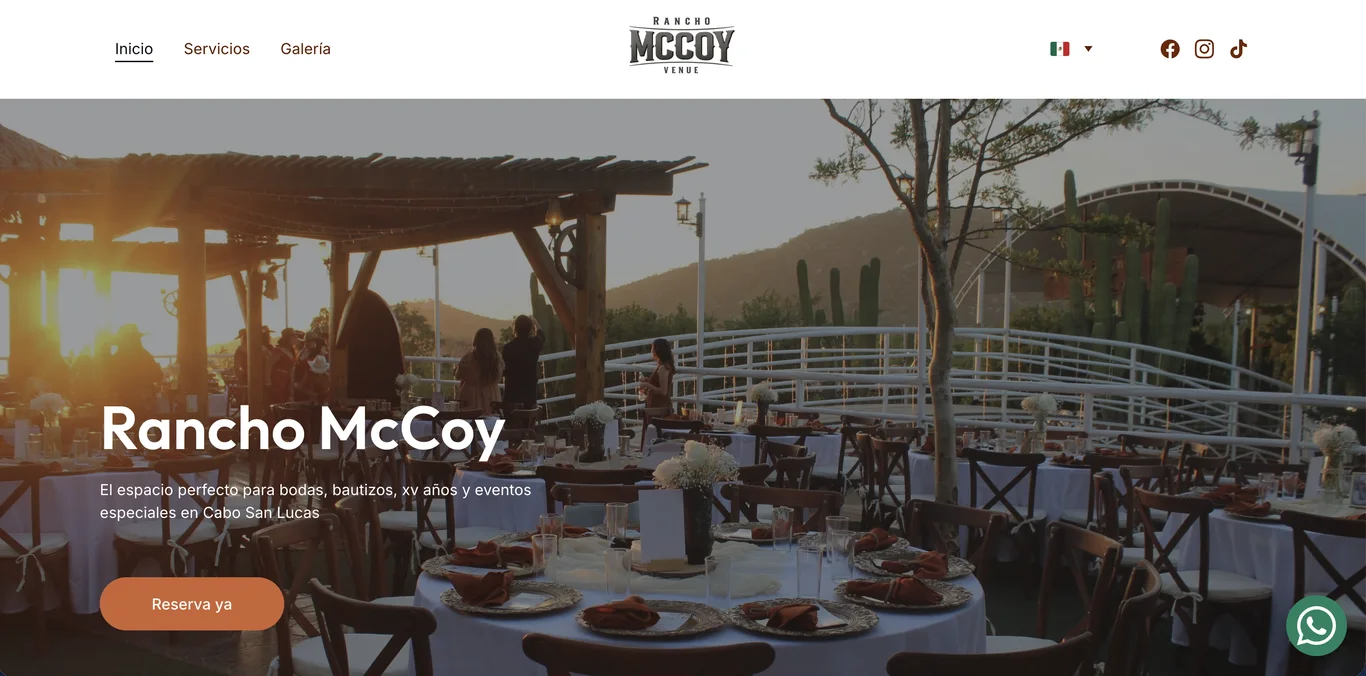 Captura del sitio Rancho McCoy
